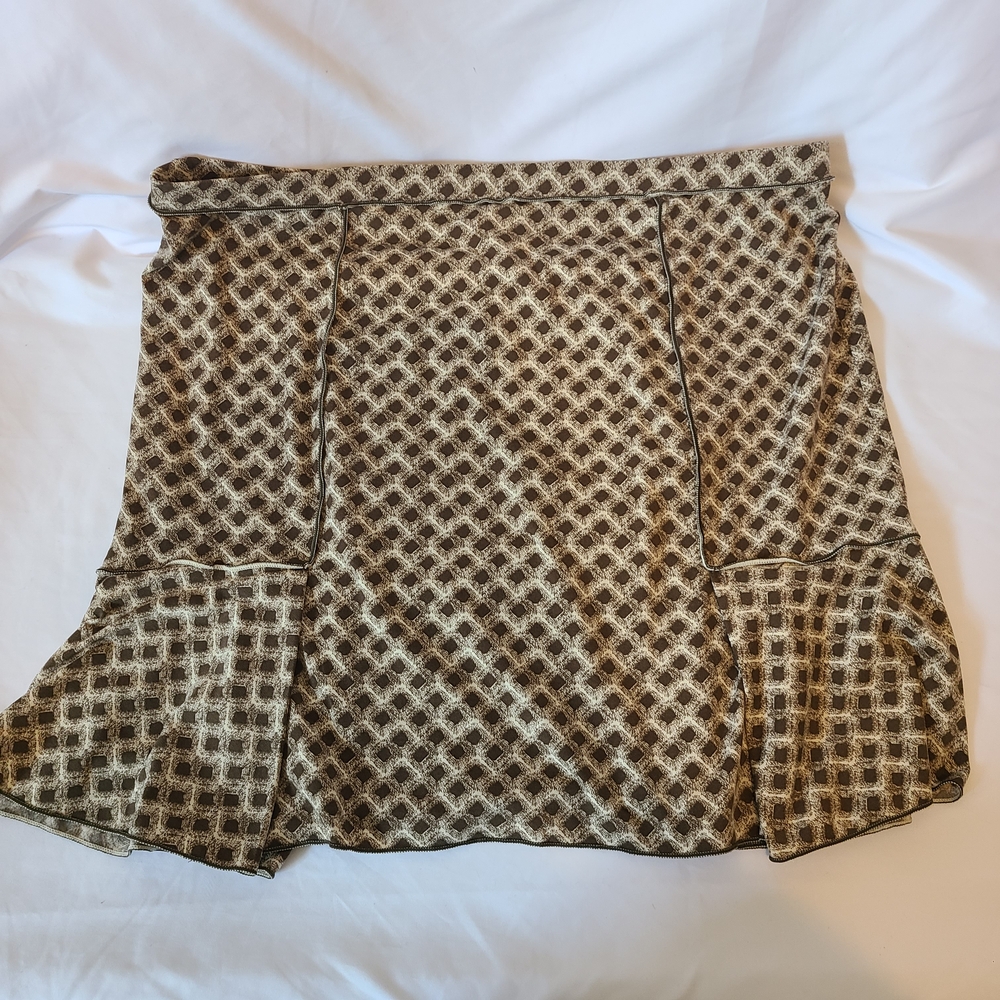 Max Studio Brown and Cream Bubble Mini Skirt XL